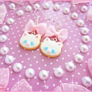 Kawaii  Cat Cookies Earrings by Dolly House I