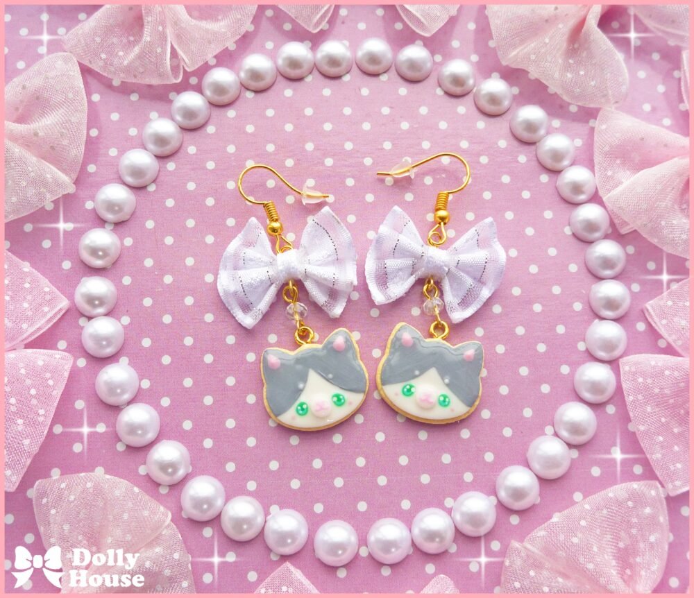 Kawaii Cat Cookies Earrings by Dolly House