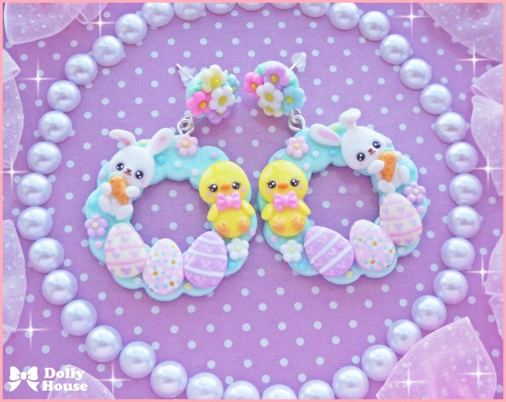 Kawaii  Easter  Earrings by Dolly House I