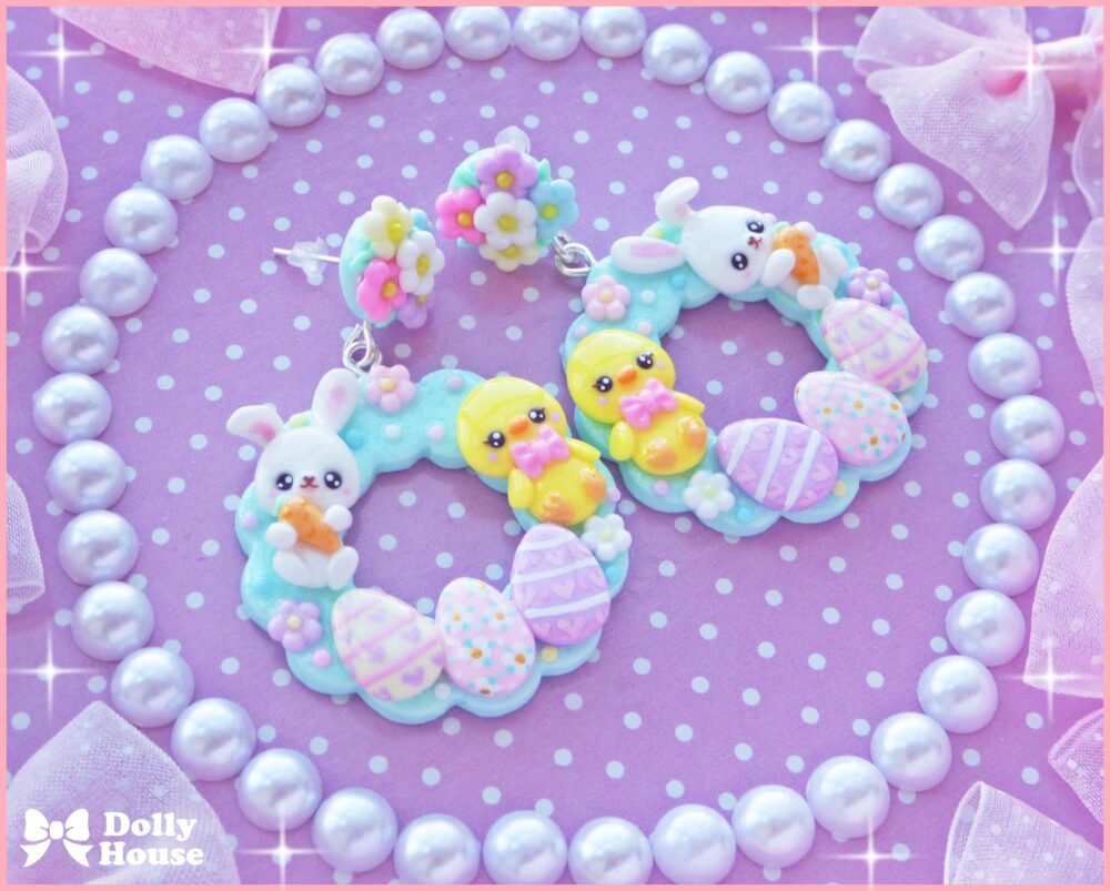 Kawaii  Easter  Earrings by Dolly House I