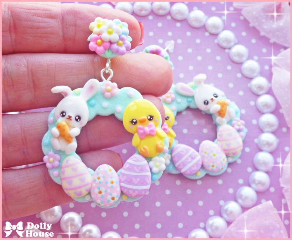 Kawaii  Easter  Earrings by Dolly House I