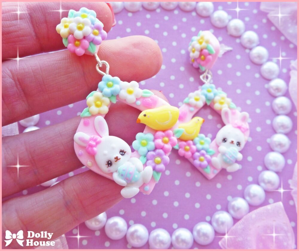 Kawaii  Easter  Earrings by Dolly House