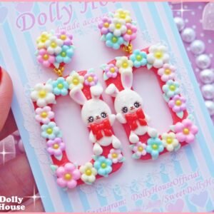 Kawaii Spring Bunnies Earrings by Dolly House 8