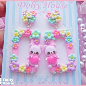 Kawaii Spring Bears Earrings by Dolly House