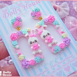 Kawaii Spring Bunnies Earrings by Dolly House 3