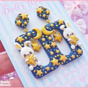 Kawaii Star Bunnies Earrings by Dolly House 1