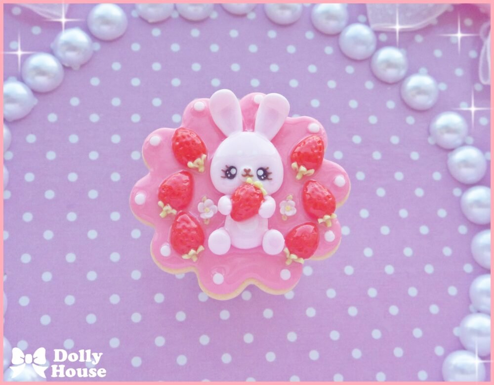 Strawberry&Bunny cookie Ring by Dolly House
