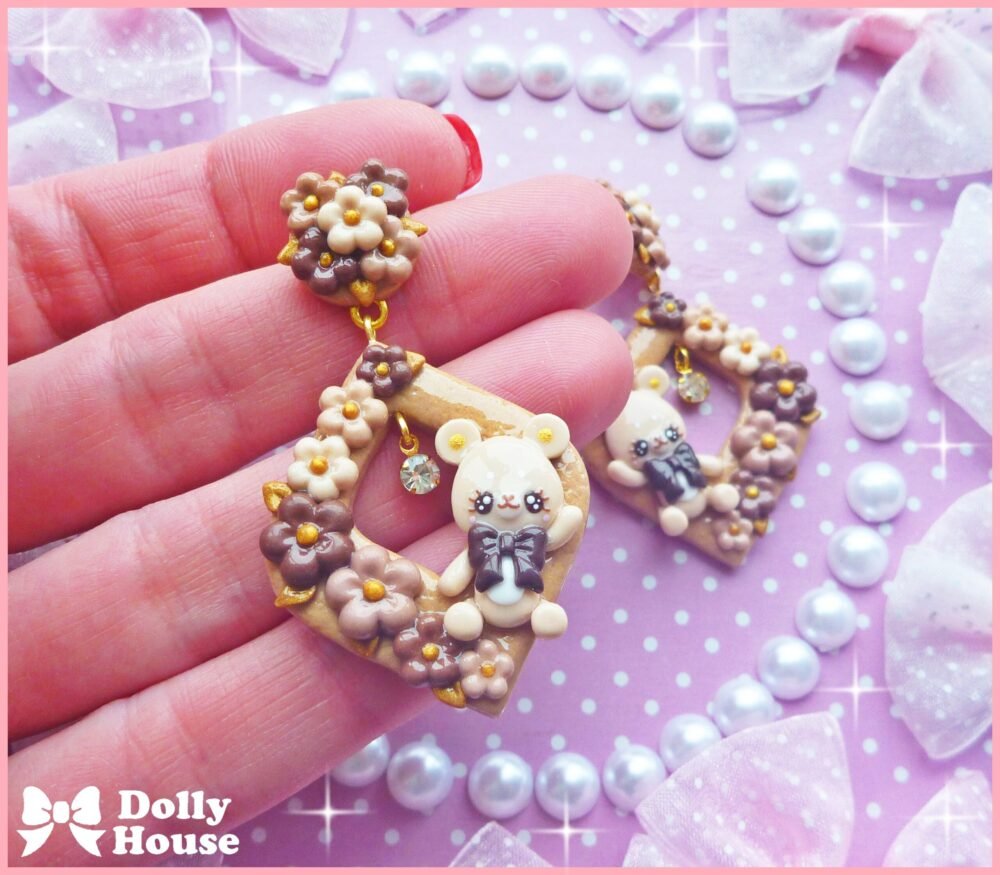 Kawaii Cocoa Bears Earrings by Dolly House