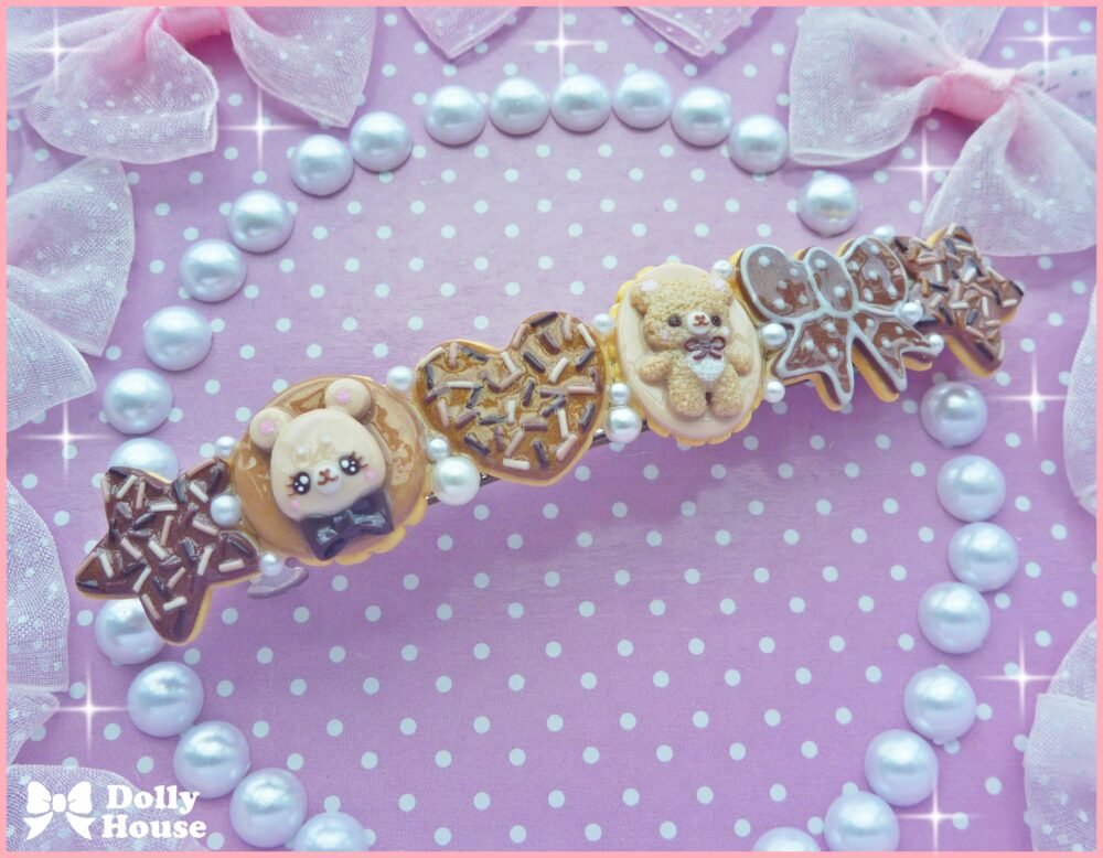 Kawaii Choco Bears and Cookies Barrette by Dolly House