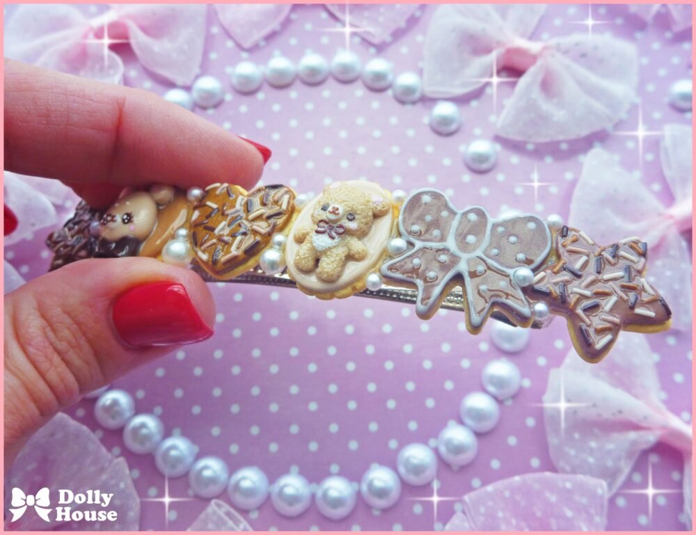 Kawaii Choco Bears and Cookies Barrette by Dolly House