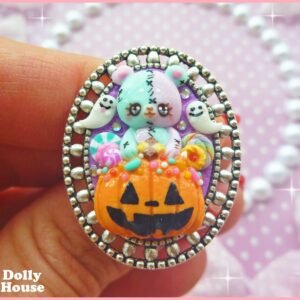 Kawaii Zombie Bear Halloween Ring by Dolly House