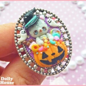 Kawaii Halloween Cat Ring by Dolly House