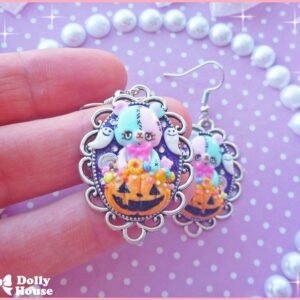 Kawaii Halloween Zombie Bears Earrings by Dolly House