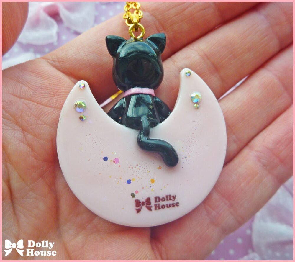 Kawaii Moon Cat Necklace by Dolly House