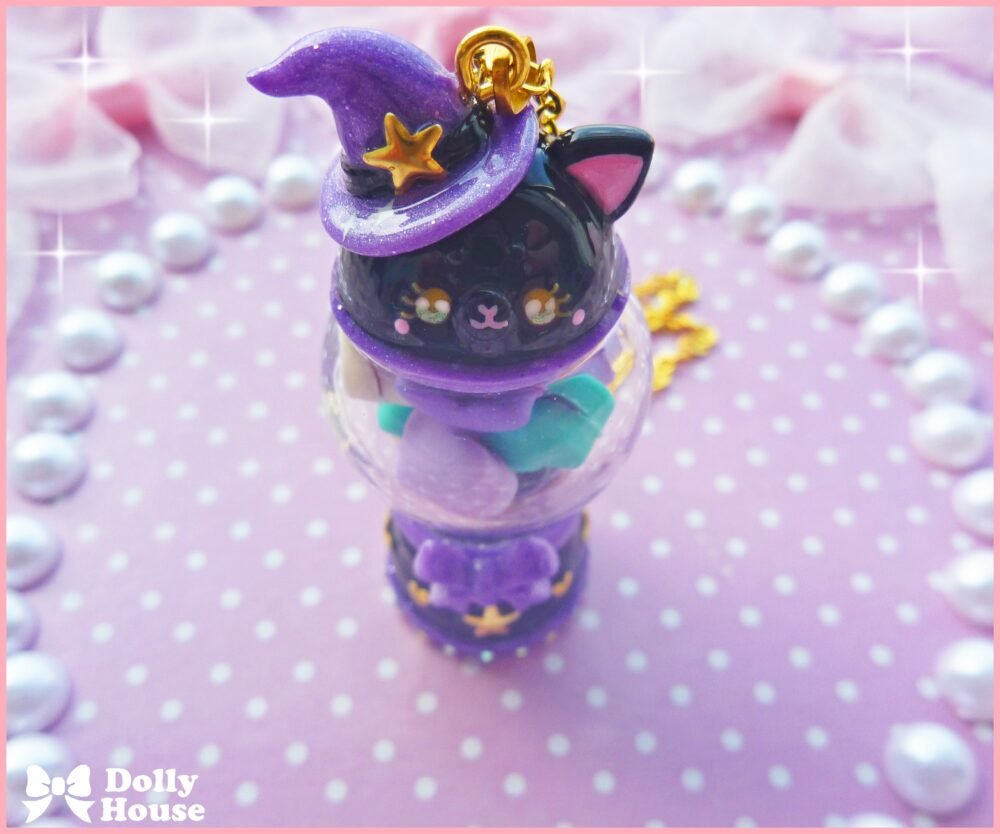 Kawaii Magical Cat Gumball Machine with Macarons Necklace by Dolly House I