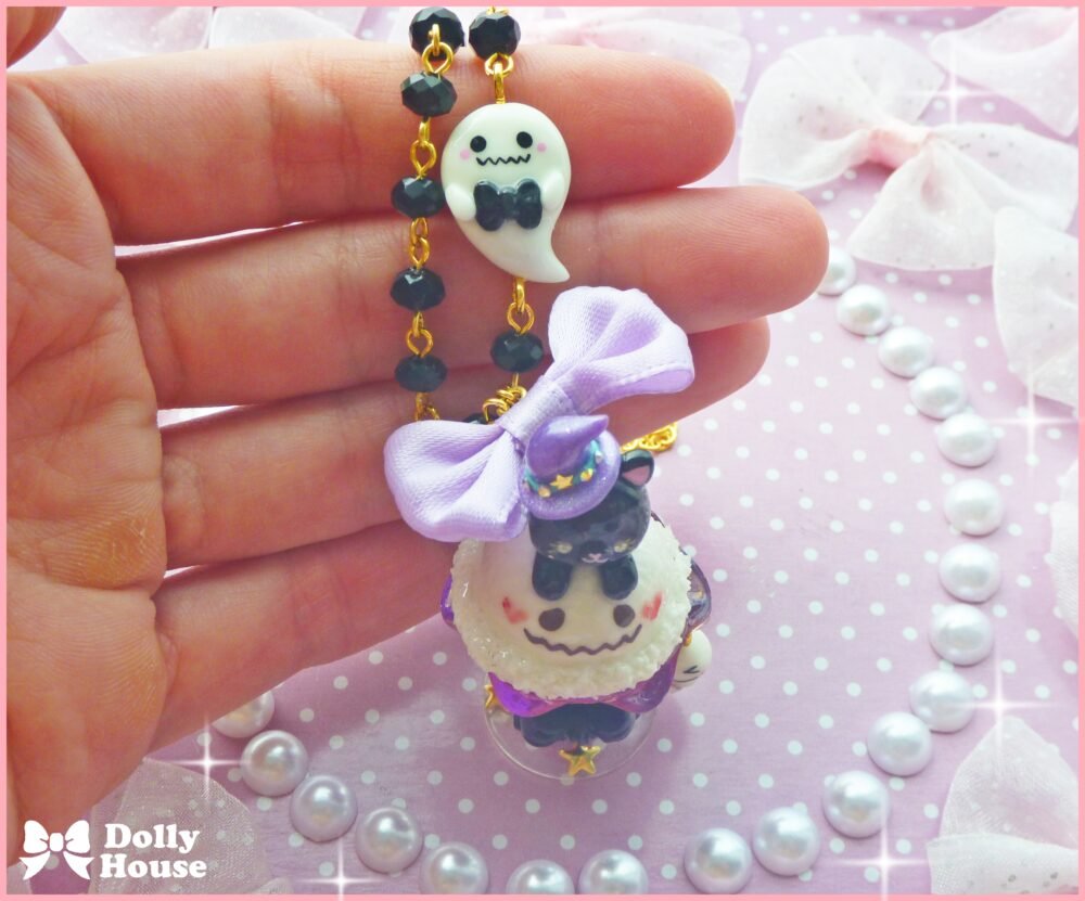 Kawaii Midnight Cat Parfait Necklace by Dolly House I