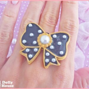 Cookie Bon-Bon Pearl series Ring in Black by Dolly House