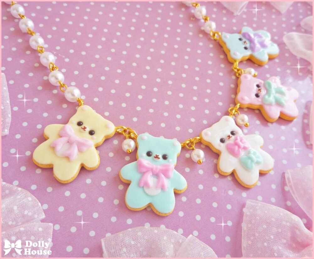 Kawaii Cookie Bears Necklace by Dolly House