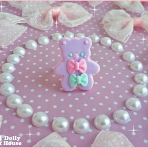 Kawaii Pastel Bear Sugar Cookie Ring by Dolly House