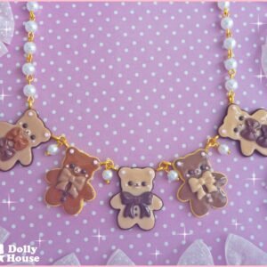 Kawaii Choco Cookie Bears Necklace by Dolly House