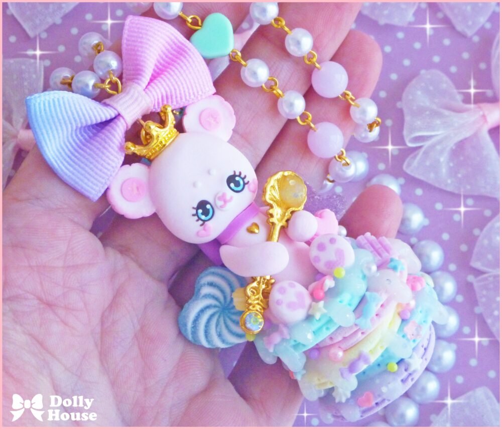 Kawaii Pastel Rainbow Pancakes Necklace by Dolly House