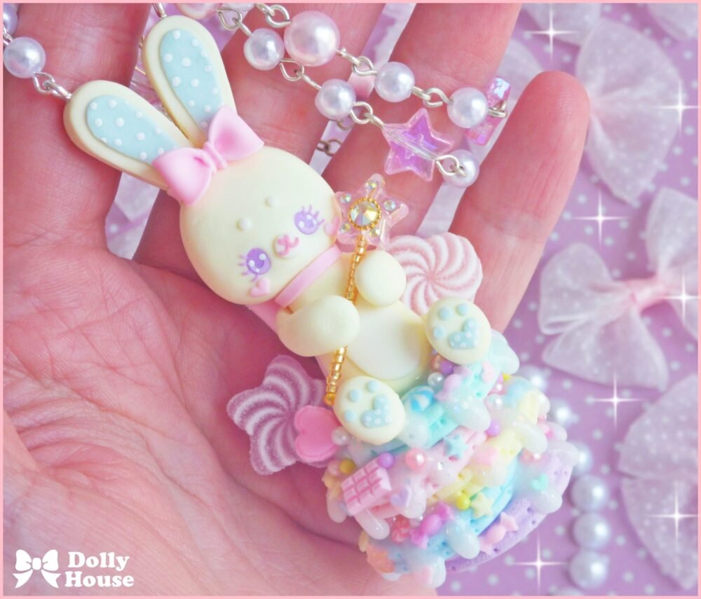 Kawaii Pastel Rainbow Pancakes Necklace by Dolly House I