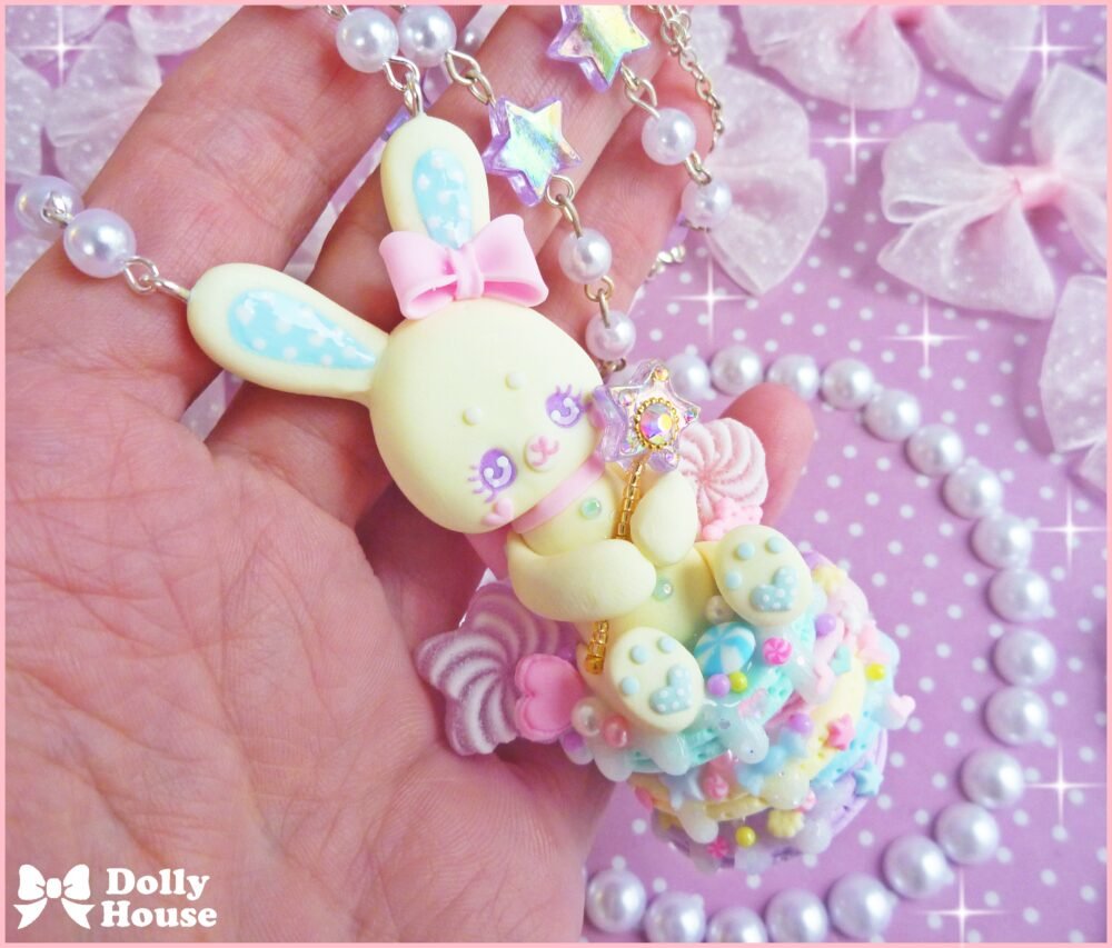Kawaii Pastel Rainbow Pancakes Necklace by Dolly House II