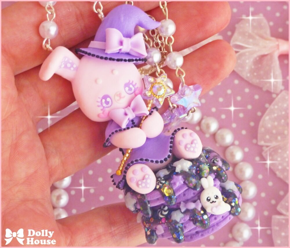 Kawaii Magical Bunny Pancakes Necklace by Dolly House