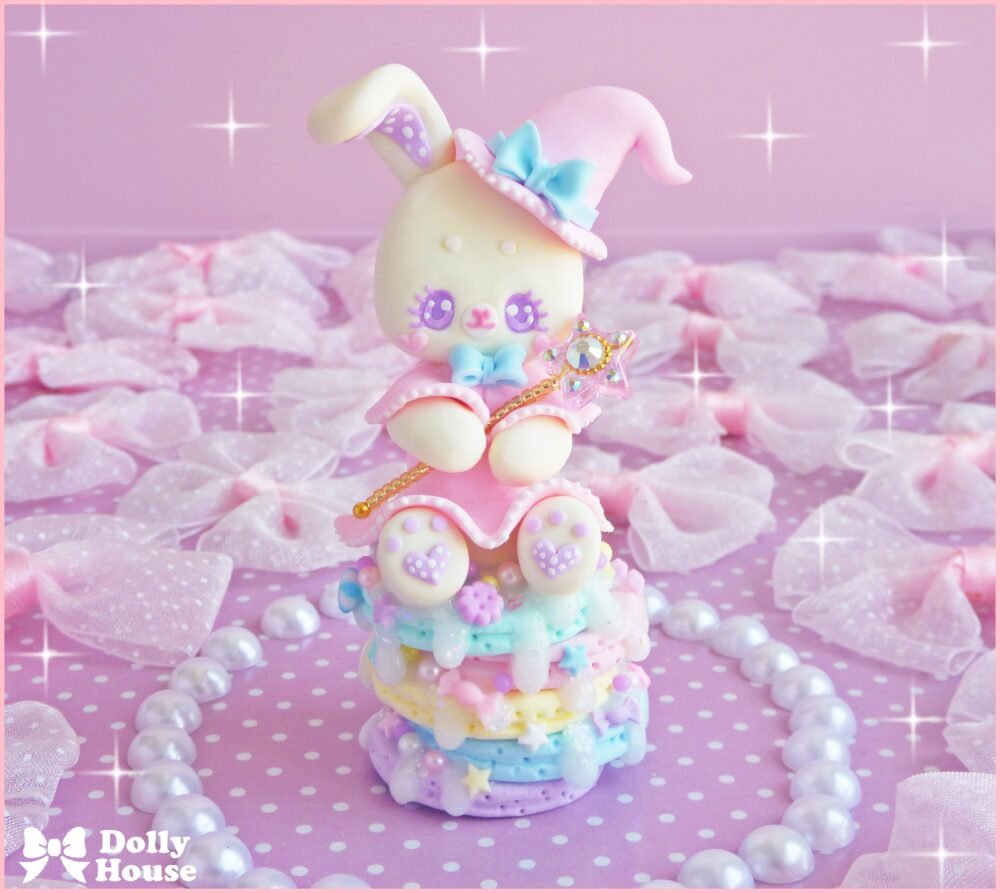 Kawaii Pastel Magical Bunny Pancakes Necklace by Dolly House I