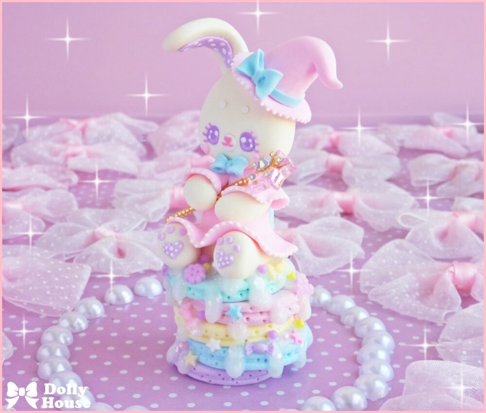 Kawaii Pastel Magical Bunny Pancakes Necklace by Dolly House I