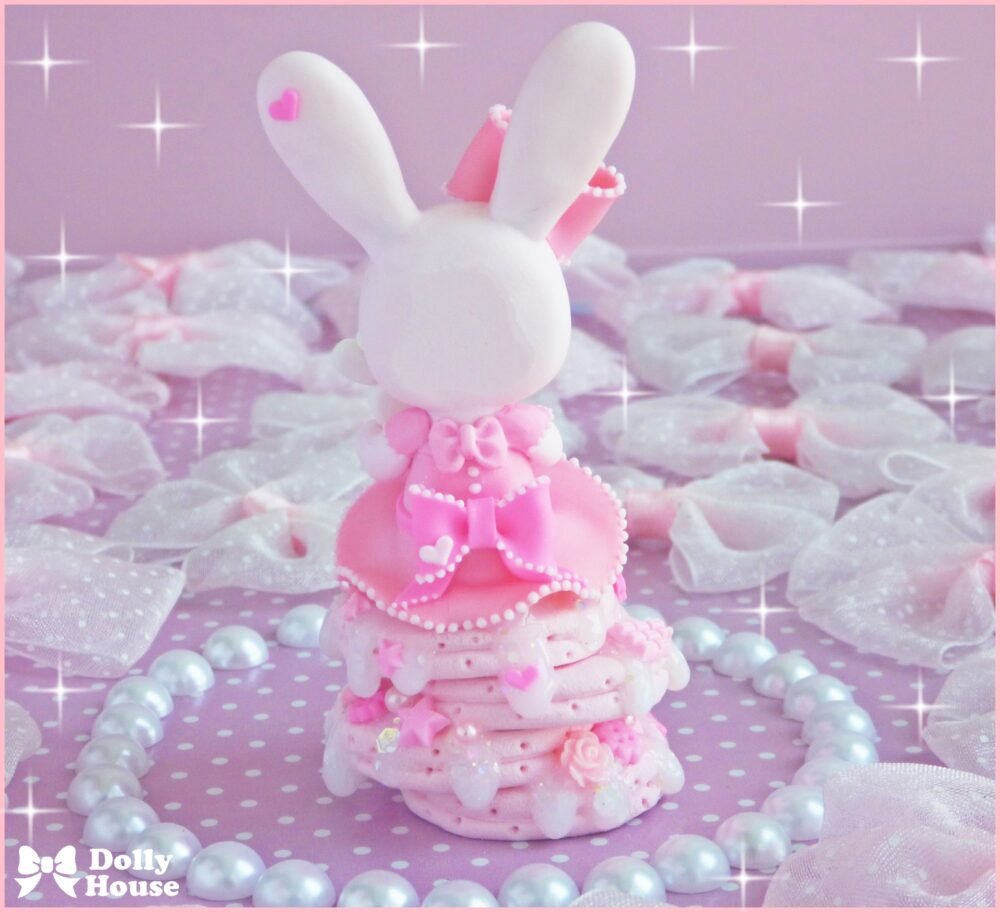 Kawaii Pink Lolita Bunny Pancakes Necklace by Dolly House