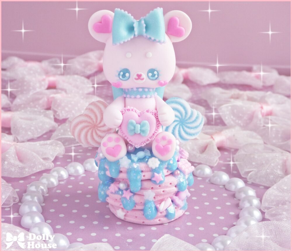 Kawaii Pastel Bear & Pancakes Necklace by Dolly House II