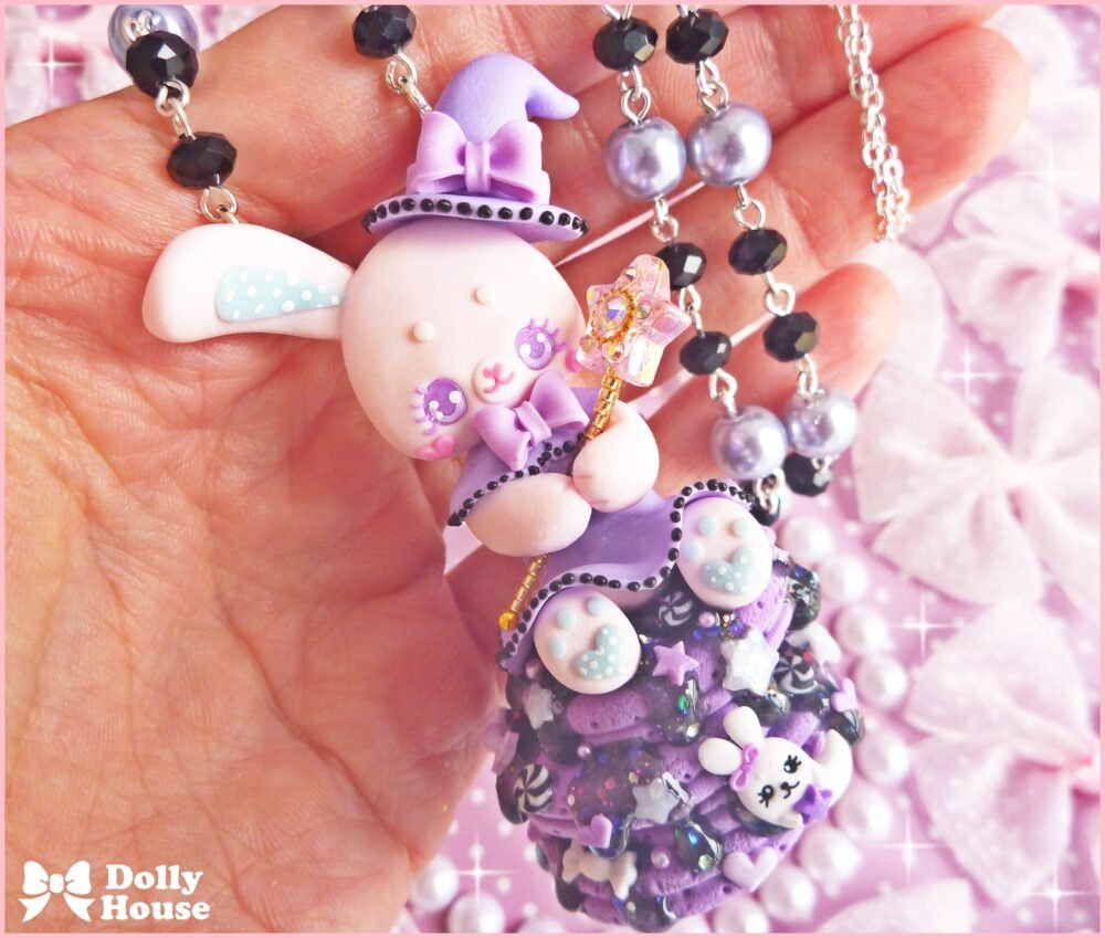 Kawaii Halloween Magical Bunny Pancakes Necklace by Dolly House