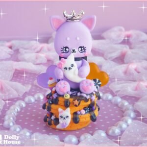 Kawaii Halloween Cat Pancakes Necklace by Dolly House