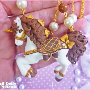Kawaii Choco&Gold Unicorn Necklace by Dolly House