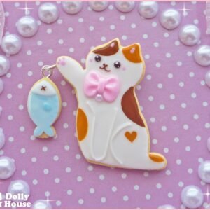 Kawaii  Cookie Cat Brooch by Dolly House