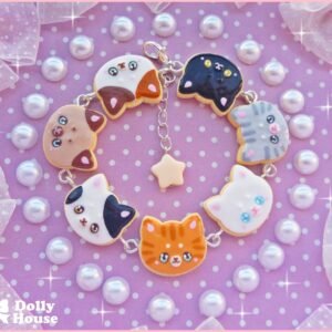 Kawaii Cat Cookie  Bracelet by Dolly House