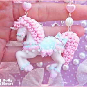 Kawaii Pastel Pink Unicorn  Necklace by Dolly House