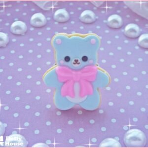 Kawaii Sweet Bear Blue Sugar Cookie Ring by Dolly House