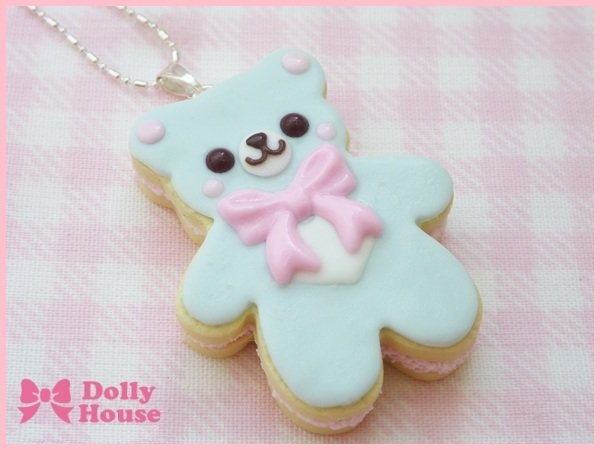 Kawaii Cookie Bear Necklace by Dolly House