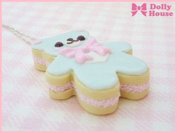 Kawaii Cookie Bear Necklace by Dolly House