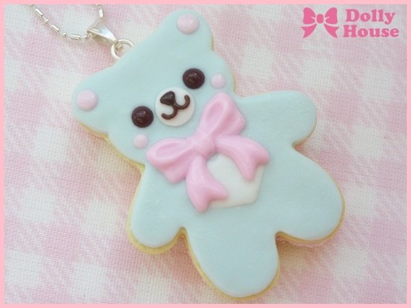 Kawaii Cookie Bear Necklace by Dolly House