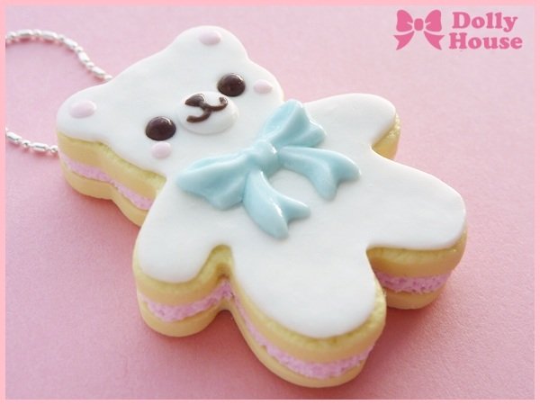 Kawaii Cookie Bear Necklace by Dolly House