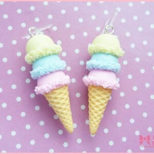Kawaii Pastel Ice Cream Earrings by Dolly House