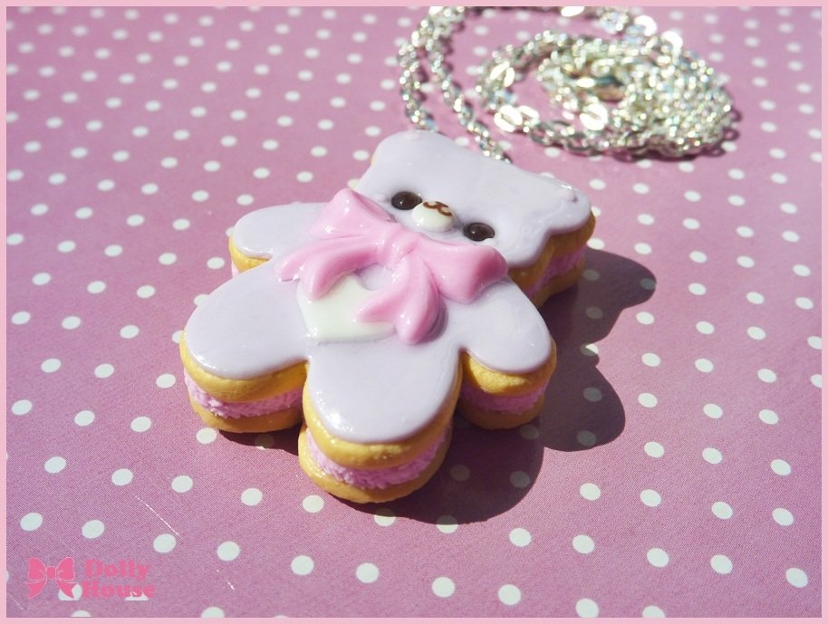 Kawaii Cookie Bear Necklace by Dolly House