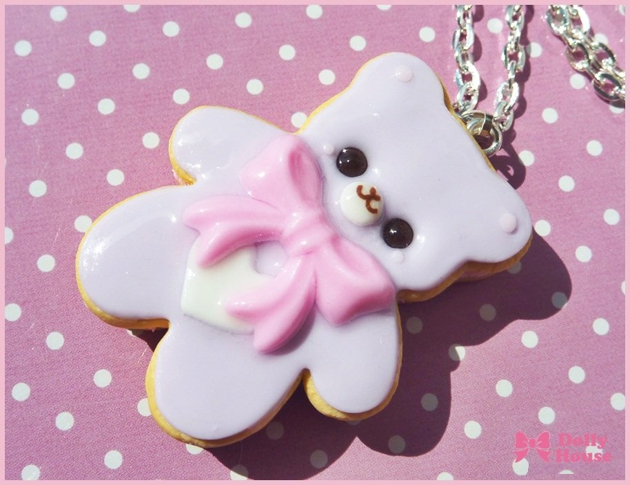 Kawaii Cookie Bear Necklace by Dolly House