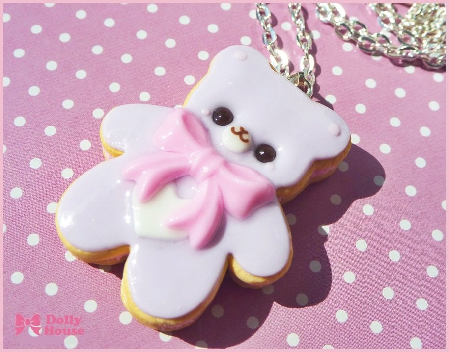 Kawaii Cookie Bear Necklace by Dolly House