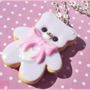 Kawaii Cookie Bear Necklace (Purple) by Dolly House