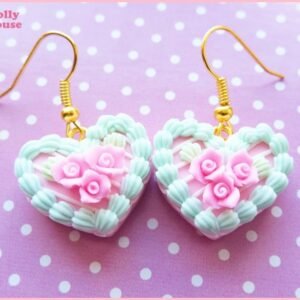 Kawaii Heart Cake Earrings by Dolly House