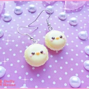 Kawaii Chick Macaron Earrings by Dolly House